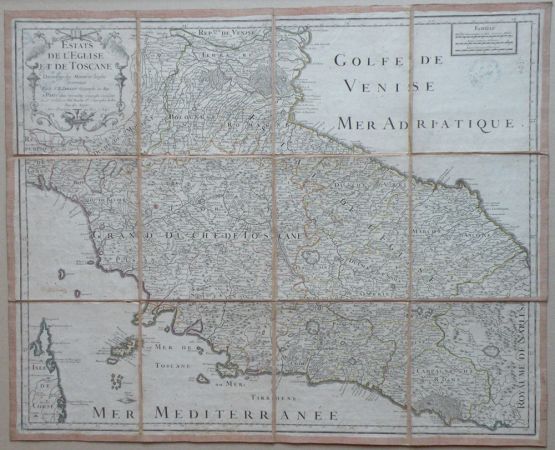 Carte géographique : Les Etats de l'Eglise et de la Toscane