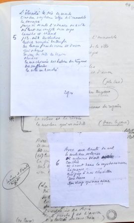 Tapuscrit : Manuscrit « exercices » (cahier de poésie)
