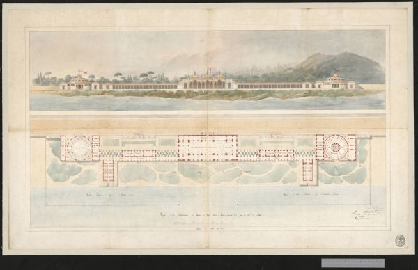 Plan : Projet d'un établissement de bains de mer, salles de bals, de concerts, etc. pour la Ville de Nice
