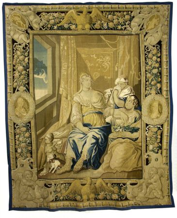 Tapisserie : Tenture de Cléopâtre, série de sept tapisseries. La Mort de Cléopâtre