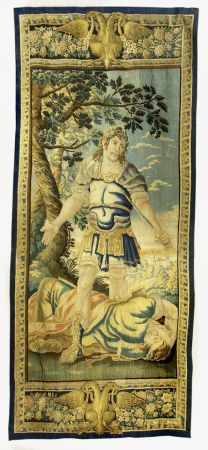 Tapisserie : Tenture de Cléopâtre, série de sept tapisseries. Le Suicide d’Antoine