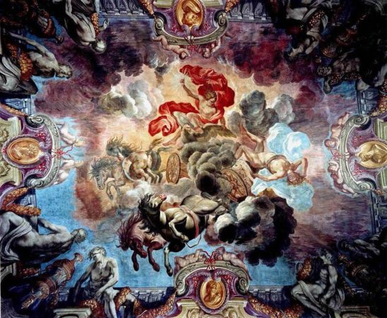 Photographie d'architecture : Palais Lascaris. Plafond du Grand Salon. La Chute de Phaéton